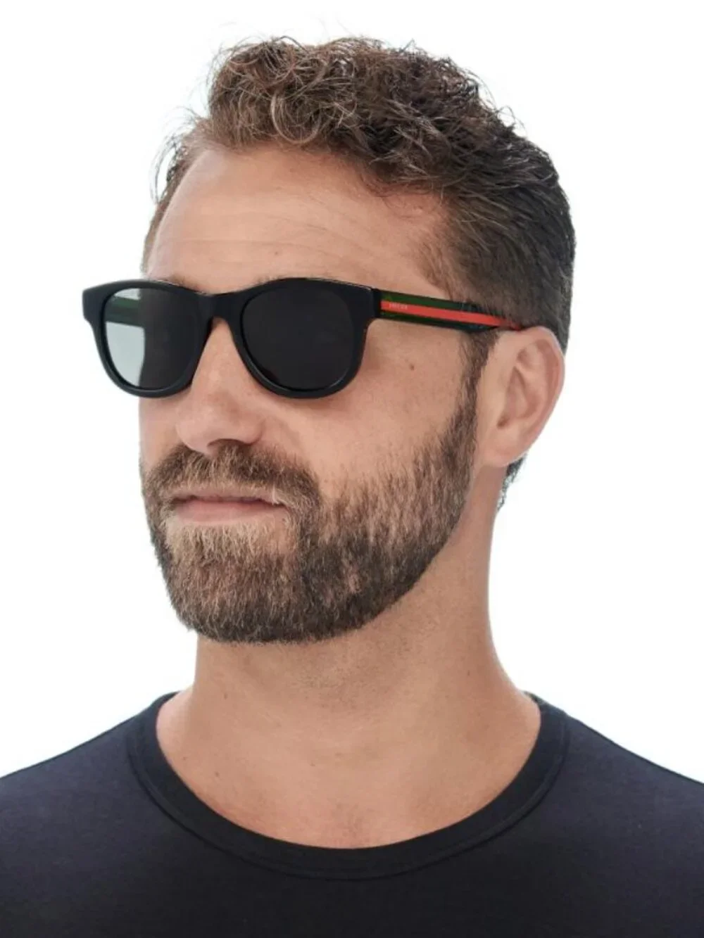 Gucci GG0003SN 003 Square Sunglasses - Havana / Green / Grey
